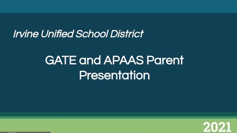 Thumbnail for GATE APAAS Parent Information - January 2021