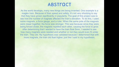 Thumbnail for Science Fair Final-Train Flotation