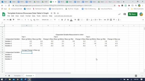 Thumbnail for Science Fair Data Table