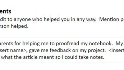 Thumbnail for References Module - Acknowledgements 