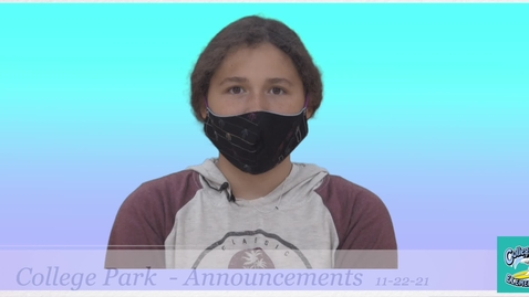 Thumbnail for Announcements November 22nd 2021
