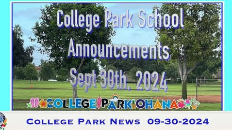 Thumbnail for Announcements 9:30:24