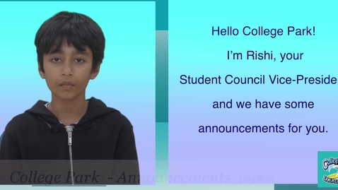 Thumbnail for Announcements October 18th 2021