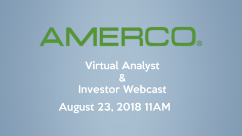 Thumbnail for 2018 AMERCO Investor &amp; Analyst Webcast