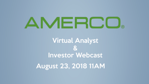 Thumbnail for entry 2018 AMERCO Investor &amp; Analyst Webcast