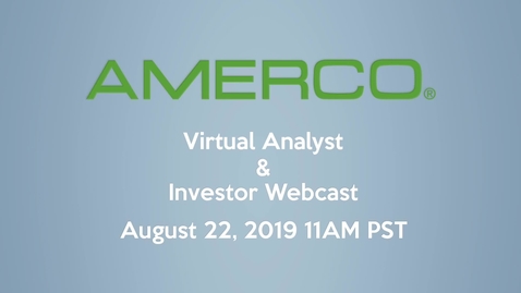 Thumbnail for 2019 AMERCO Investor &amp; Analyst Webcast