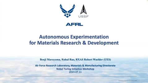 Thumbnail for Plenary Talk: Benji Maruyama, Air  Force Research Laboratory