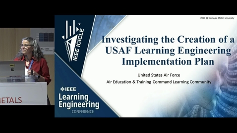 Thumbnail for Investigating the Creation of a USAF Learning Engineering Implementation Plan.mp4