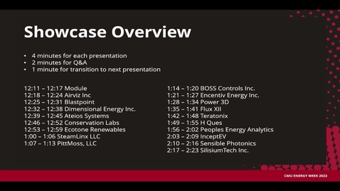 Thumbnail for Showcase team presentations