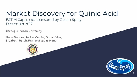 Thumbnail for E&amp;TIM Seminar Internship Presentations  - Ocean Spray