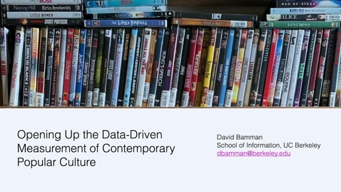 Thumbnail for LTI Colloquium: David Bamman