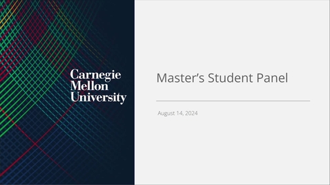 Thumbnail for Master's Student Panel