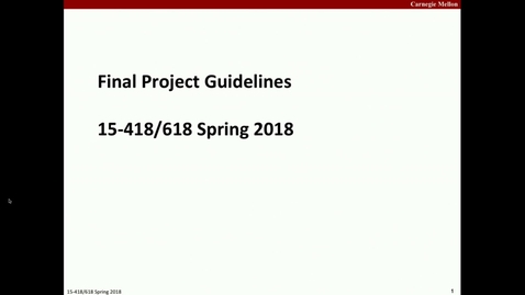 Thumbnail for entry Parallel Computer Architecture and Programming: Lecture 27 - 3-28-18