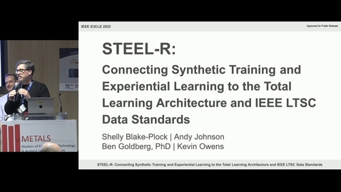 Thumbnail for STEEL-R- Connecting Synthetic Training and Experiential Learning to the Total Learning Architecture and IEEE LTSC Data Standards.mp4