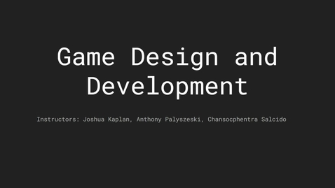 Thumbnail for SAMS-Game Design Presentations