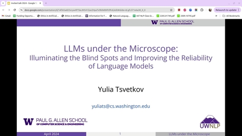 Thumbnail for entry LLMs under the Microscope: Illuminating the Blind Spots and Improving the Reliability of Language Models by Yulia Tsvetkov