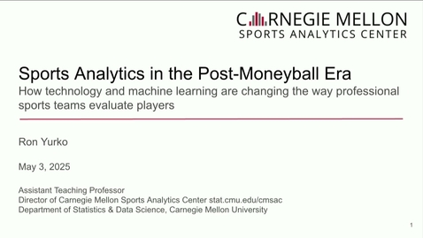Thumbnail for Sports Analytics in the Post-Moneyball Era - Rob Yurko