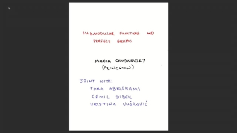 Thumbnail for ACO@CMU Workshop: Maria Chudnovsky