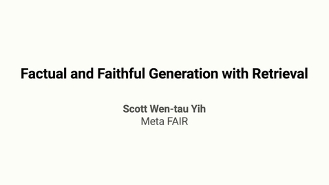 Thumbnail for LTI Colloquium: Scott Wen-tau Yih