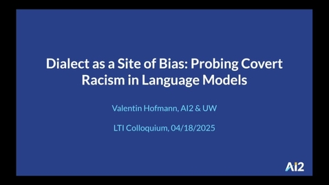 Thumbnail for LTI Colloquium: Valentin Hofmann