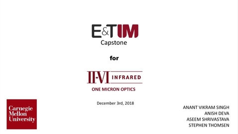 Thumbnail for E&amp;TIM Seminar Internship Presentation - II-VI