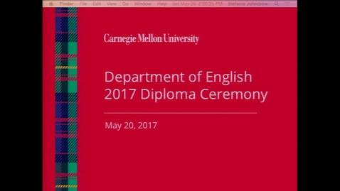 Thumbnail for Department of English 2017 Diploma Ceremony