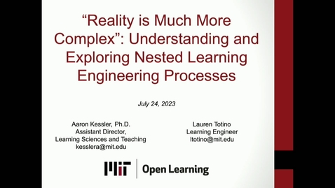 Thumbnail for Reality is Much More Complex- Understanding and Exploring Nested Learning Engineering Processes