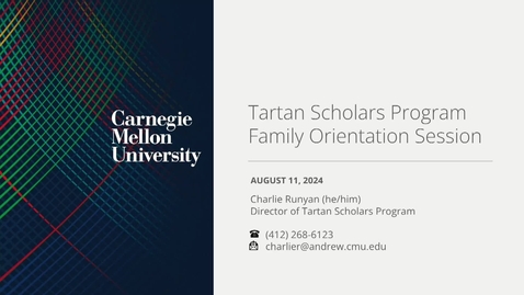Thumbnail for Tartan Scholars Family Orientation and Welcome