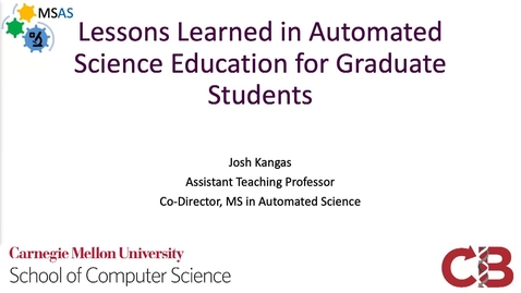 Thumbnail for Plenary Talk: Joshua D. Kangas,  Carnegie Mellon University