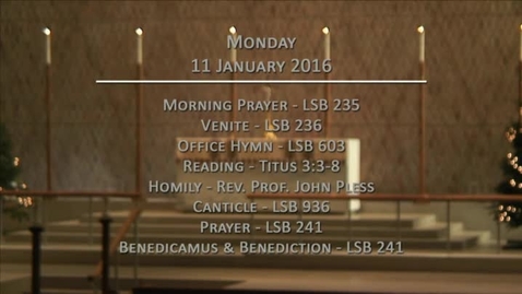 Thumbnail for Kramer Chapel Sermon - January 11, 2016