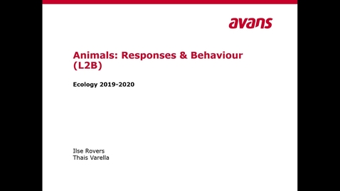 Thumbnail for entry Ecology Lecture 2B-2 Animal Response and behaviour - BEHAVIOUR