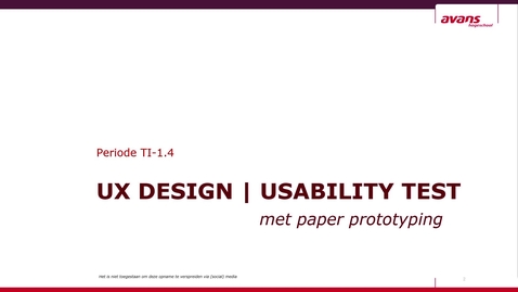 Thumbnail for entry TI-1.4  UXD - Usability test met paper prototyping