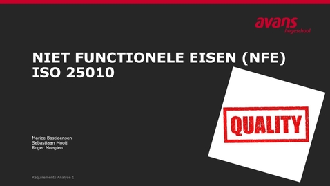 Thumbnail for entry 3 NFE en ISO25010 - introductie