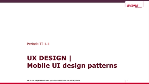 Thumbnail for entry TI-1.4  - UXD - WS3 - Mobile UI Design Patterns