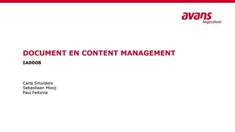 Thumbnail for entry Document en Content Management Opdracht 3