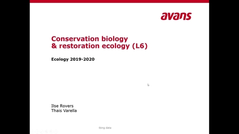 Thumbnail for entry Ecology Lecture 6: conservation and restoration - recap