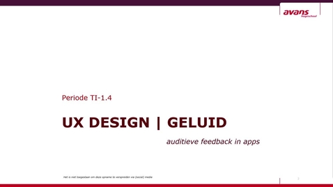 Thumbnail for entry TI-1.4  UXD Auditieve feedback