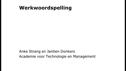 Thumbnail for Screencast 1 - Tegenwoordige tijd
