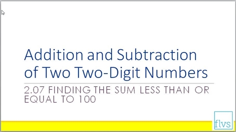 Thumbnail for Add and Subtract Two Two Digit Numbers