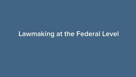 Thumbnail for entry Lawmaking at the State and Federal Level