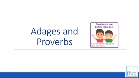 Thumbnail for entry Adages and Proverbs