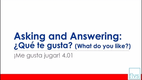 Thumbnail for Asking and Answering: What do you like to do?