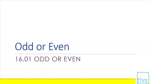 Thumbnail for Even or Odd