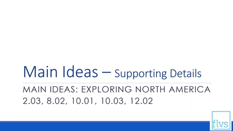 Thumbnail for Main Idea and Supporting Details