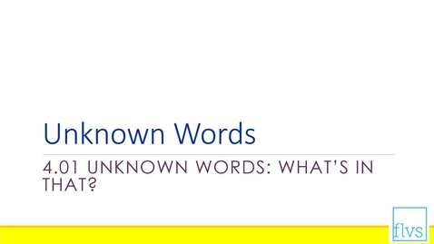 Thumbnail for Context Clues and Unknown Words