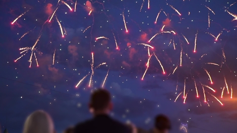 Thumbnail for entry People watching fireworks