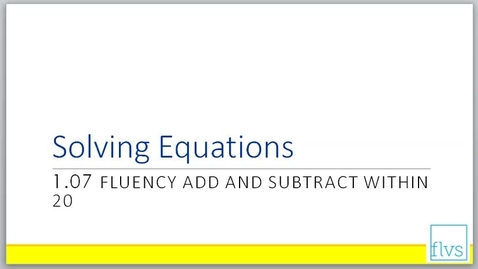 Thumbnail for Solving equations