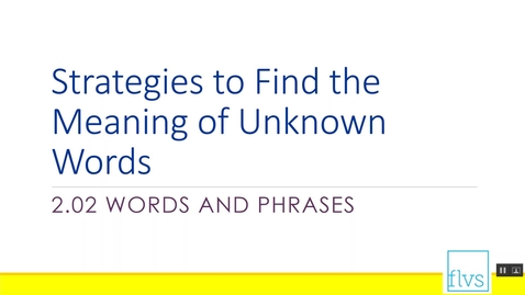 Thumbnail for Using Strategies to Help Find Unknown Words
