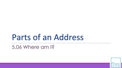 Thumbnail for Parts of an Address
