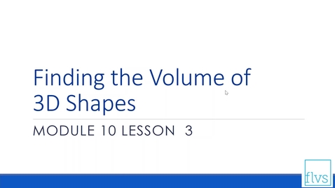 Thumbnail for entry Finding the Volume of 3D Shapes